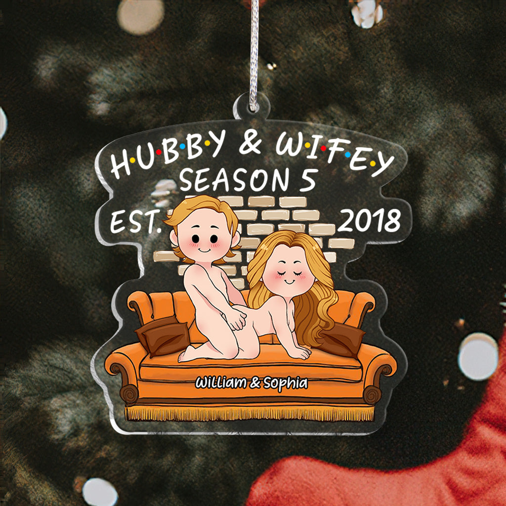 Hubby & Wifey Season - Personalized Husband And Wife Transparent Ornament