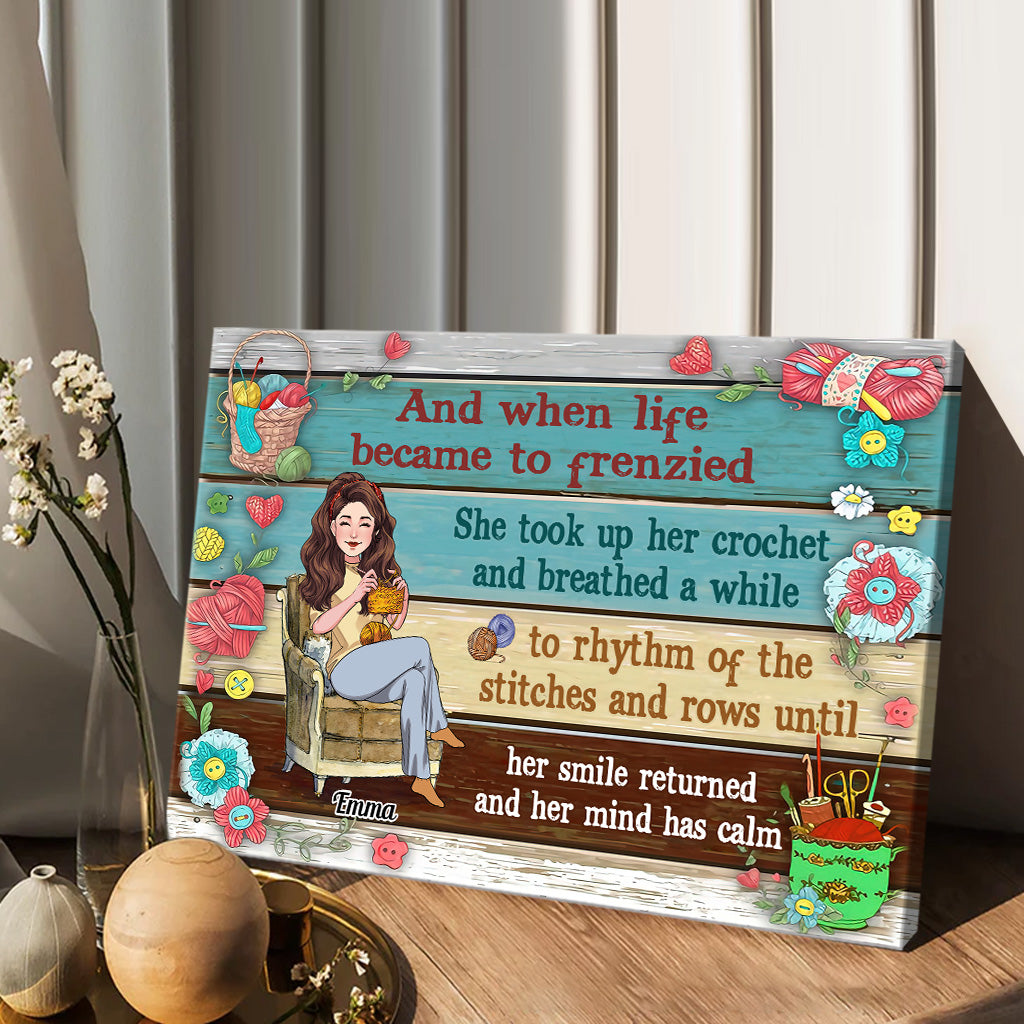 Häkel-Liebe – Häkelgeschenk für Mama, Freundin, Ehefrau, Oma – Personalisierte Leinwand und Poster