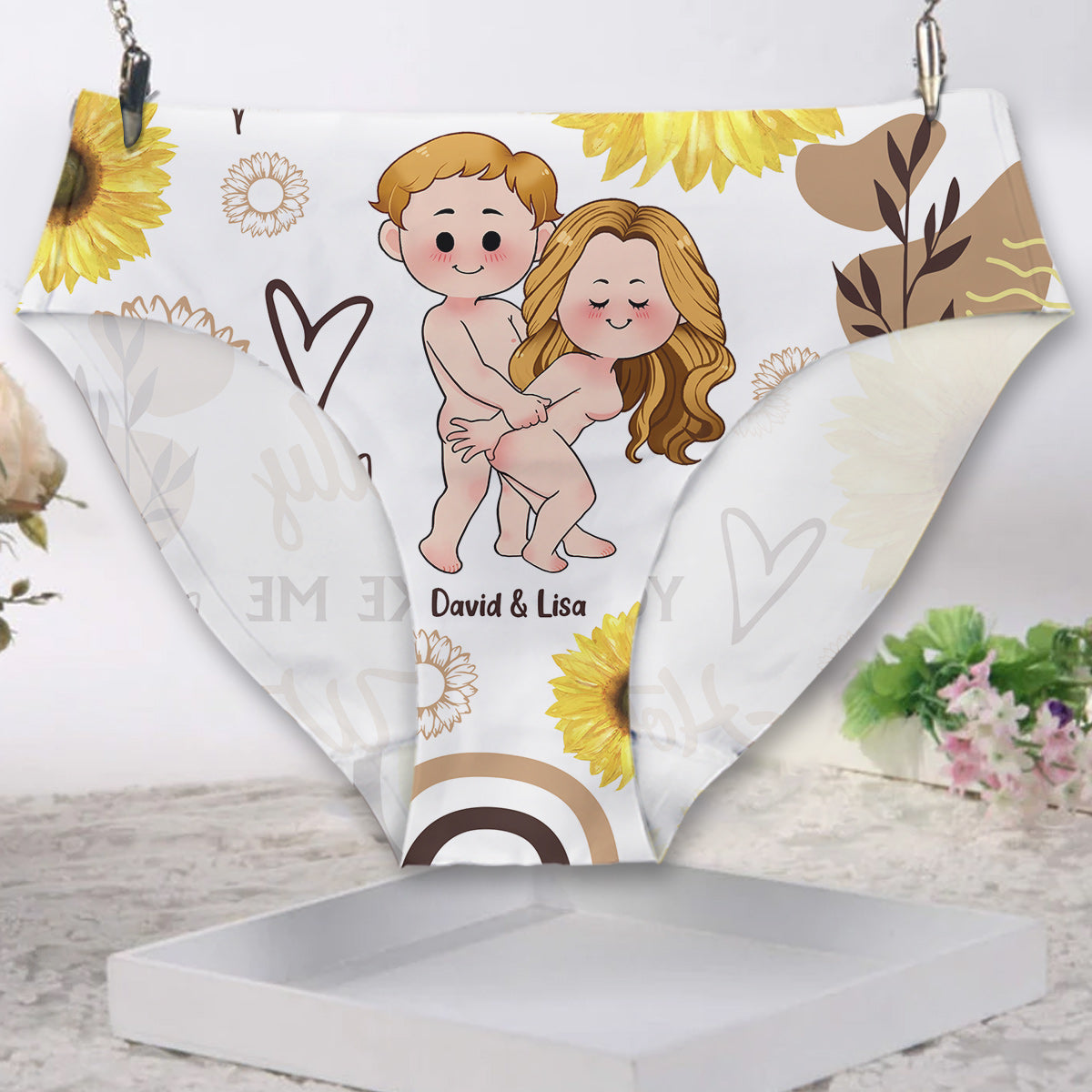 Du bist mein Sonnenschein und mein Regen – personalisierte Damen-Pärchenunterwäsche