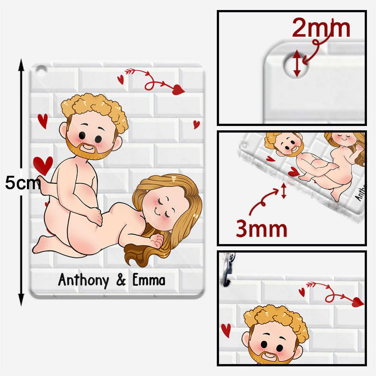 Ich wünsche dir nur, dass du glücklich bist – Geschenk für Paare (Ehemann, Ehefrau, Freund, Freundin) – Personalisierter Schlüsselanhänger