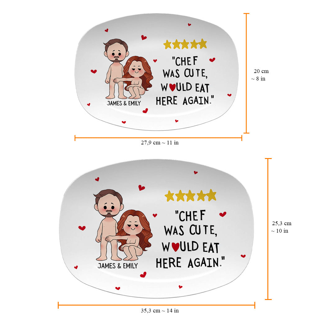 Der Koch war nett, ich würde hier wieder essen – personalisierter Teller für Paare