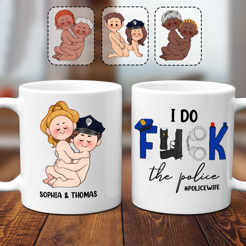 Ich liebe die Polizei – Personalisierte Tasse für Paare
