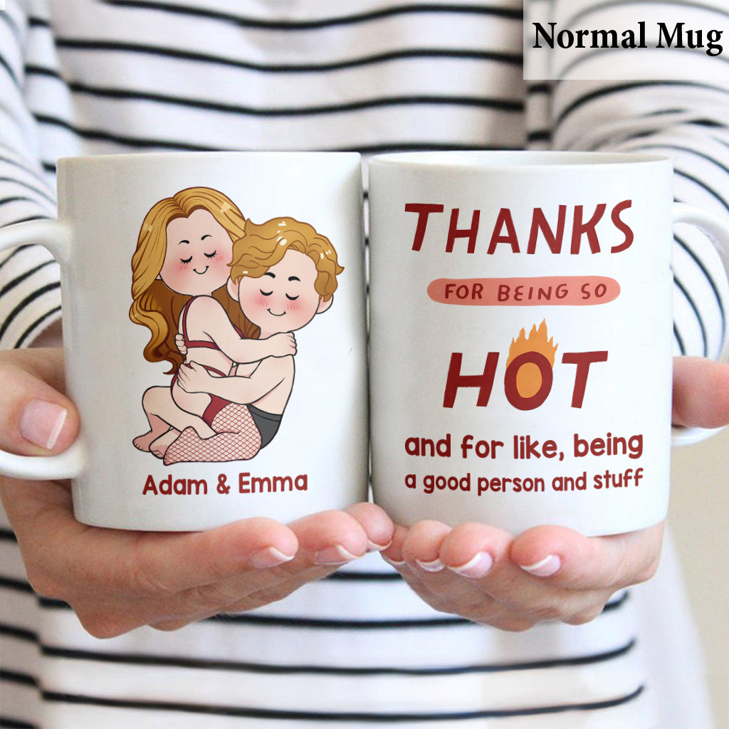 Danke, dass ihr so ​​heiß seid – personalisierte Tasse für Paare