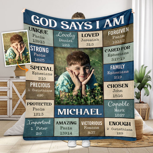 Gott sagt, ich bin – Personalisierte christliche Decke