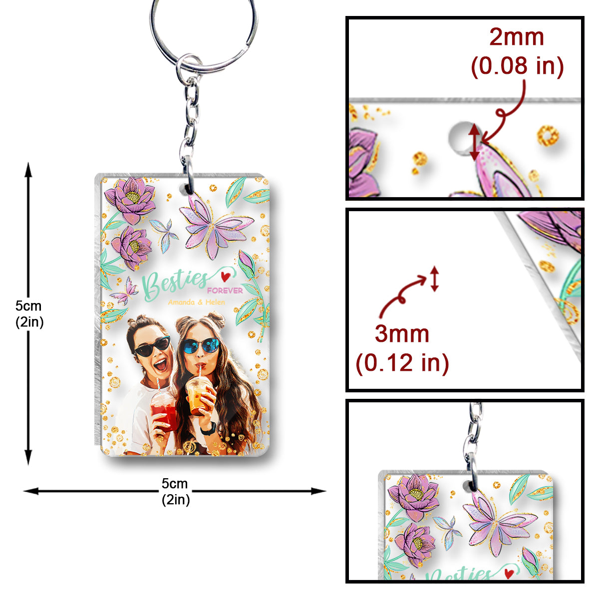 Besties Forever - Personalized Bestie Keychain