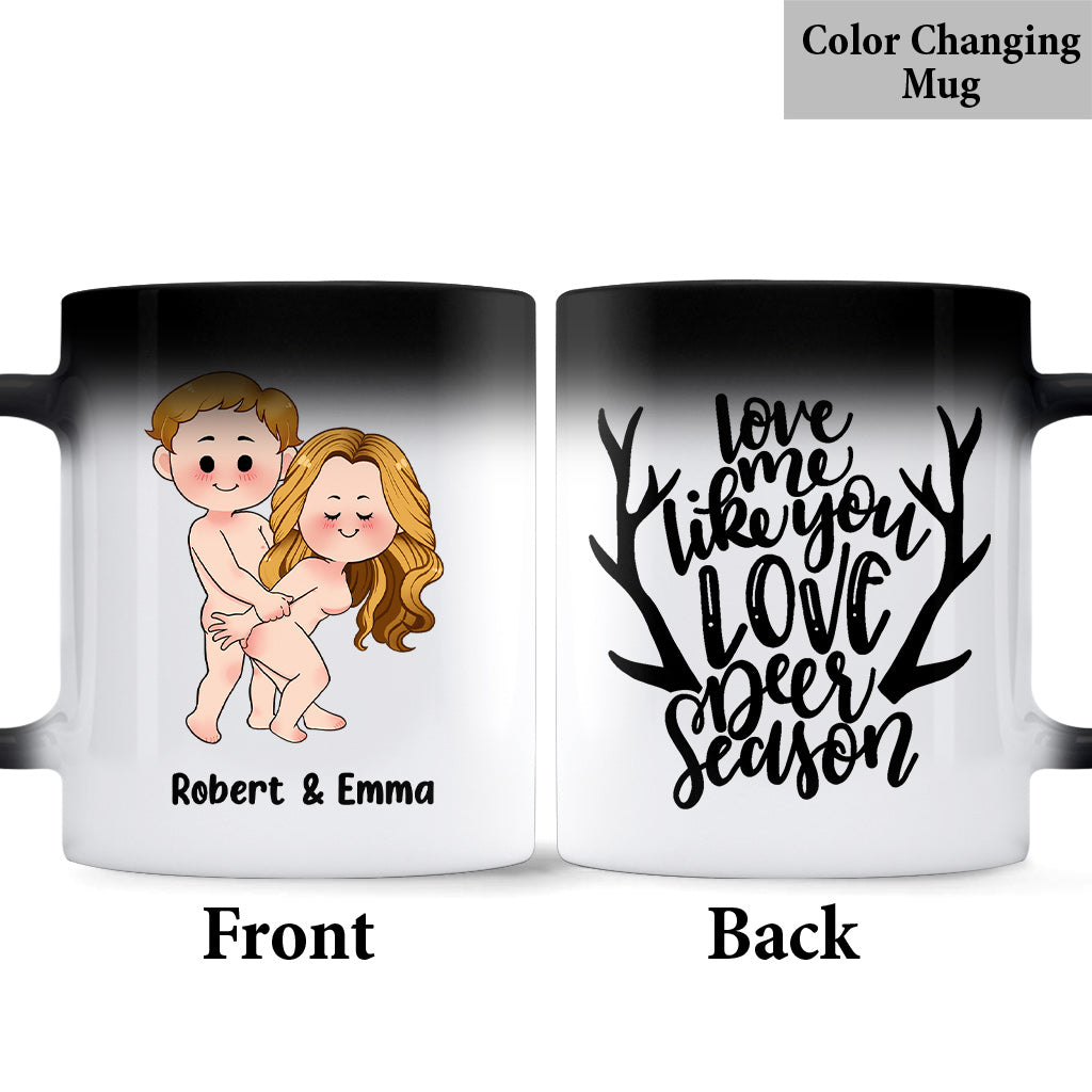 Liebe mich, wie du die Jagdsaison liebst – personalisierter Jagdbecher