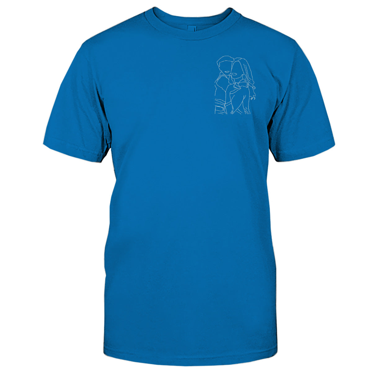 Individuelle Linienzeichnung – Personalisiertes, besticktes Mutter-T-Shirt