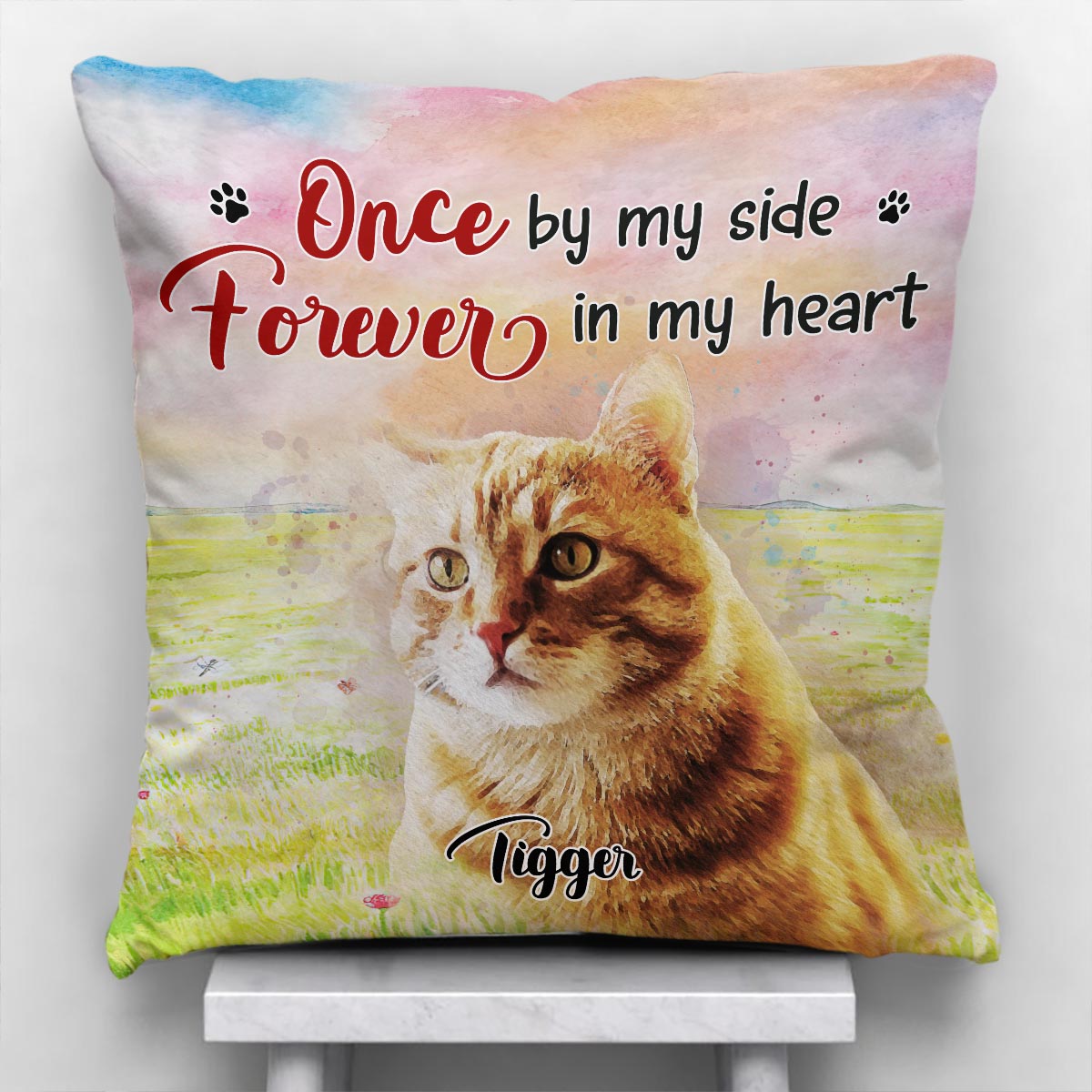 Forever In My Heart - Personalized Dog Throw Pillow