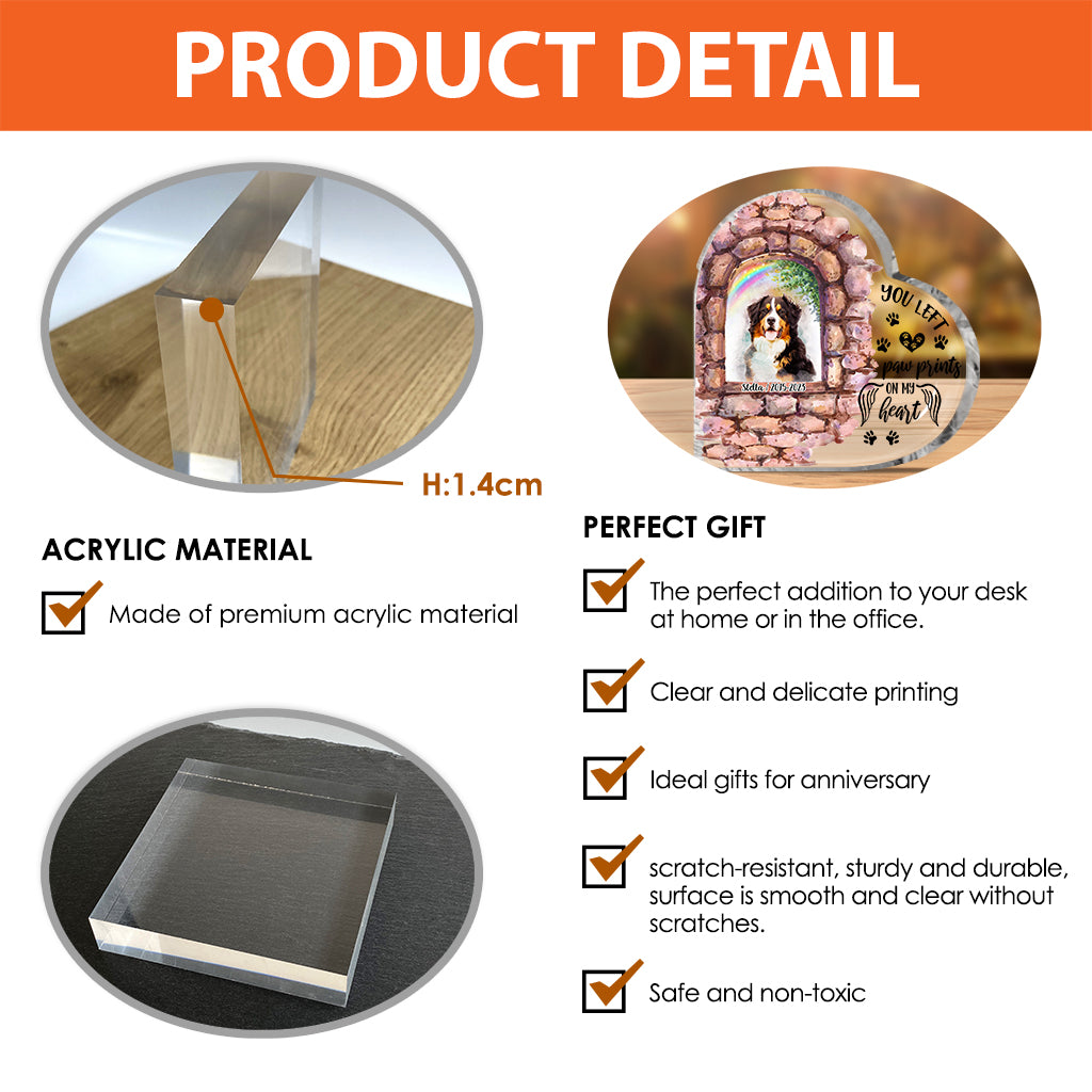 Nicht mehr an meiner Seite – Personalisierte Acrylplakette in Hundeform