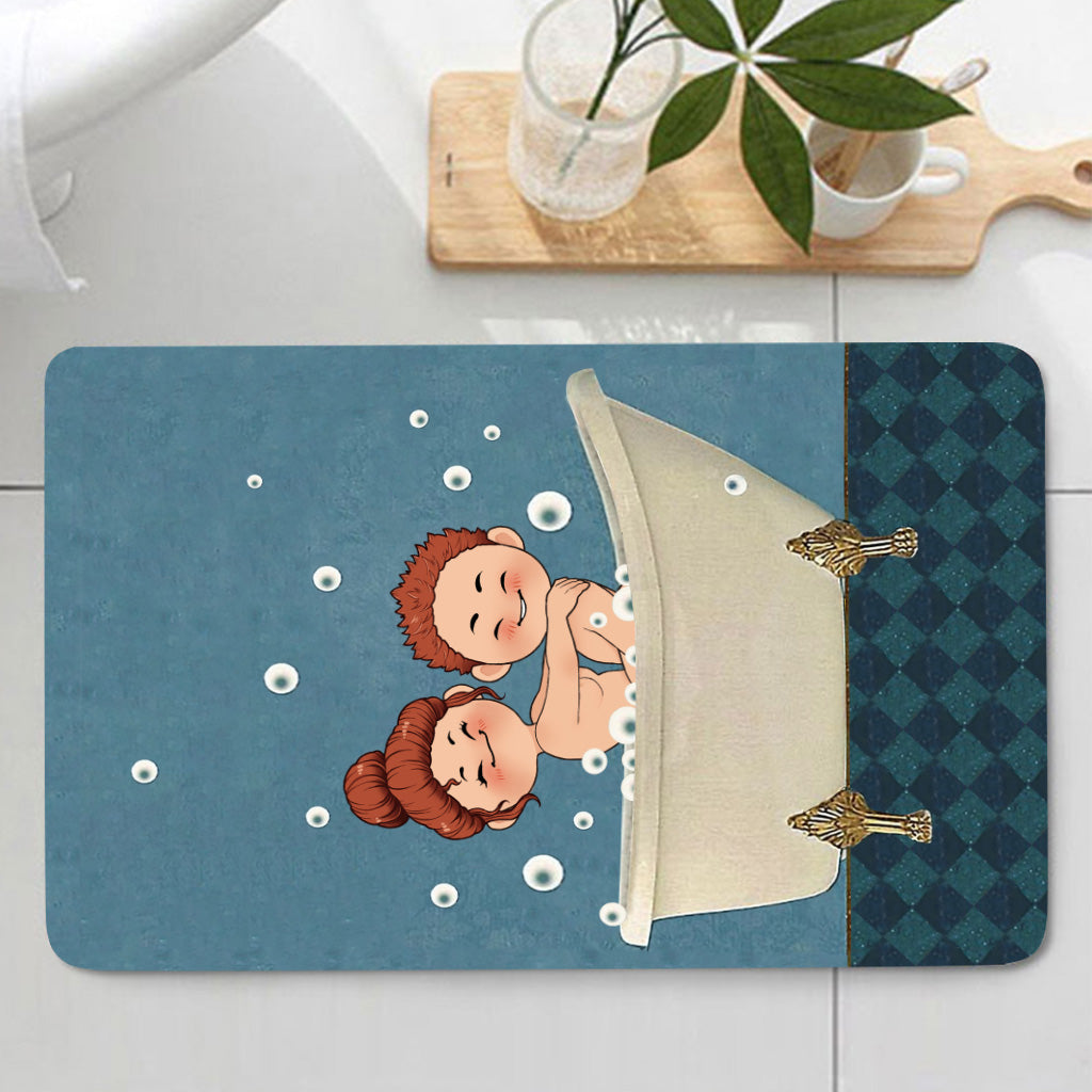 Get Nakey – Personalisiertes Badezimmer-Vorhang- und Matten-Set für Paare