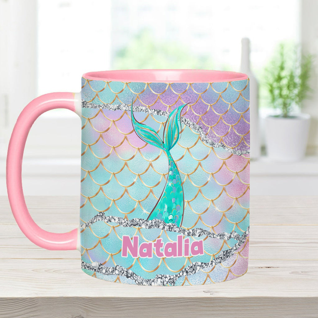 Beach Please I'm A Mermaid - Personalized Sea Lover Accent Mug
