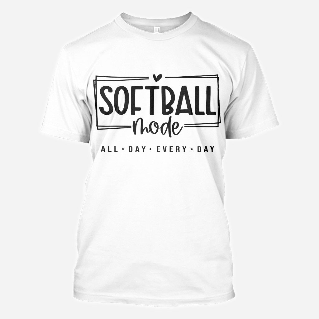 Softball-Modus den ganzen Tag - Personalisiertes Softball-Shirt