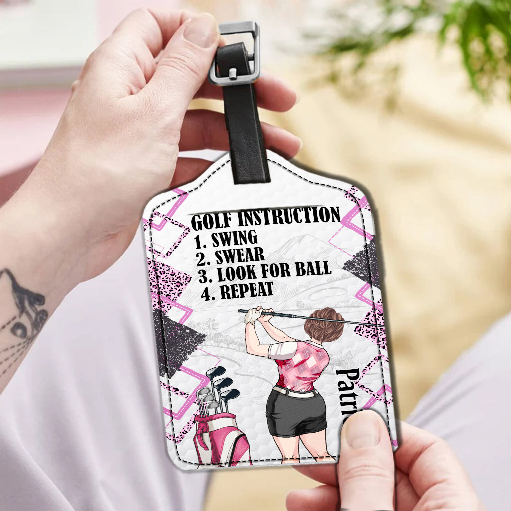 Einfach ein Mädchen – Personalisierter Golf-Gepäckanhänger aus Leder