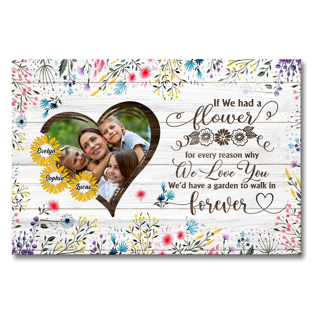 Wenn Mütter Blumen wären – Personalisierte Leinwand und Poster für Mütter