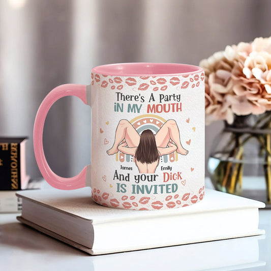 In meinem Mund ist eine Party – personalisierte Tasse mit Pärchenmotiv