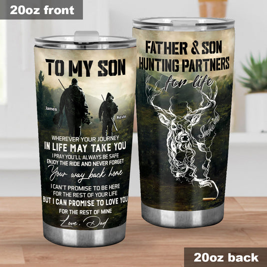 Vater und Sohn – Jagdpartner fürs Leben – Personalisierter Jagdbecher