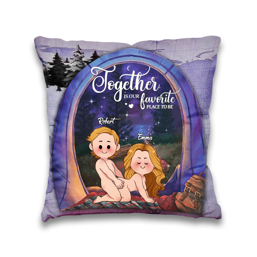 Gemeinsam sind wir am liebsten – personalisiertes Camping-Kissen