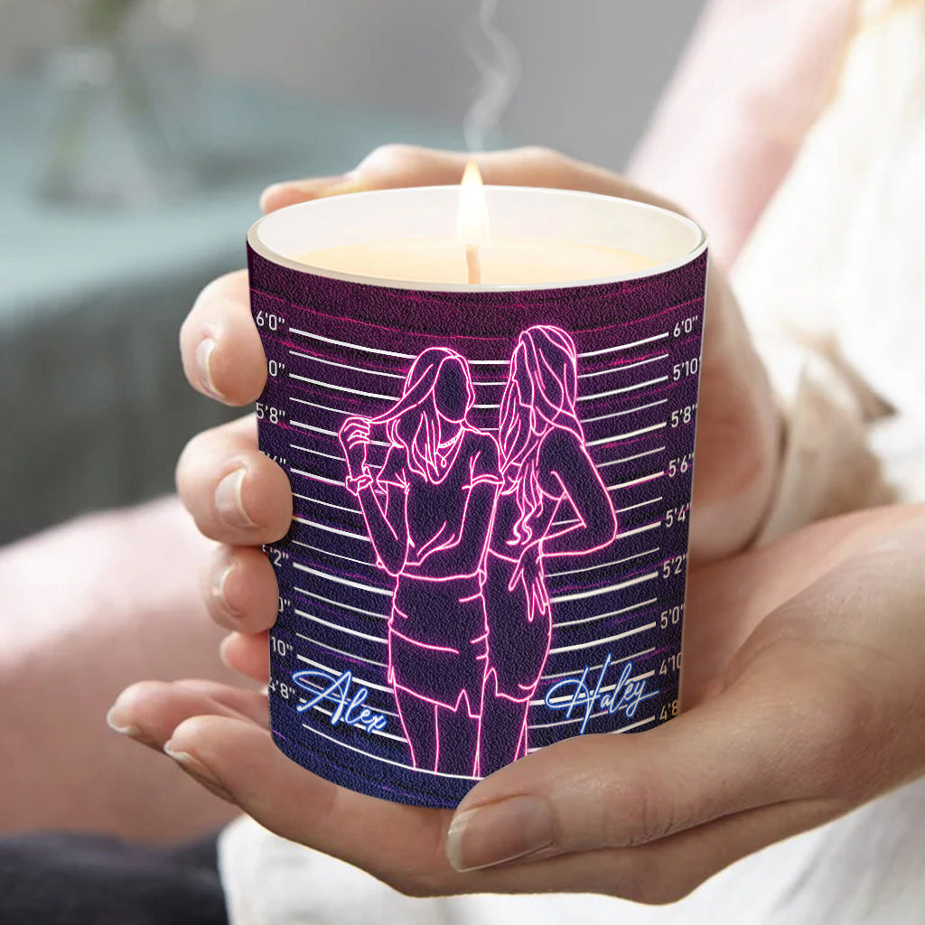 Glückwunsch, dass du mein Komplize bist! – Geschenk für eine Freundin – Personalisierte Kerze mit Holzdeckel