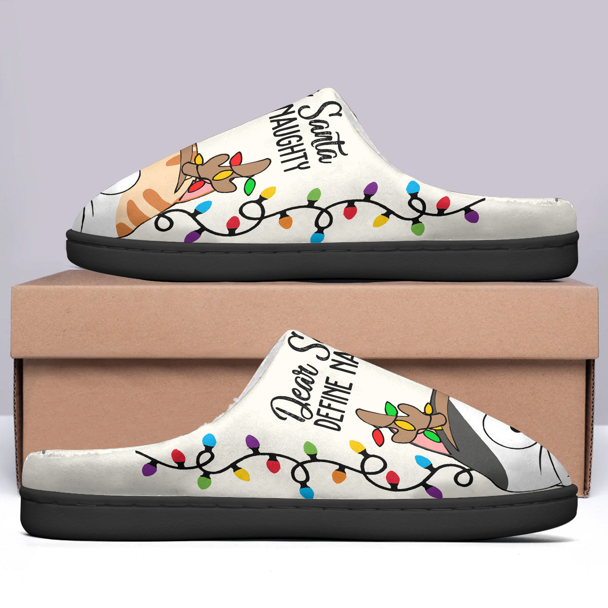 Lieber Weihnachtsmann, was heißt unartig? – Personalisierte Katzenpantoffeln