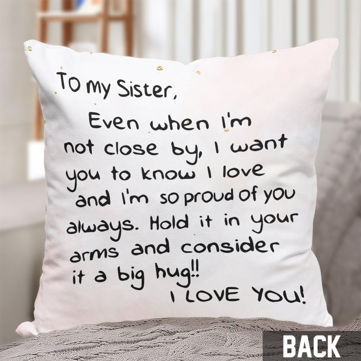 Big Hug - Personalized Sibling Throw Pillow