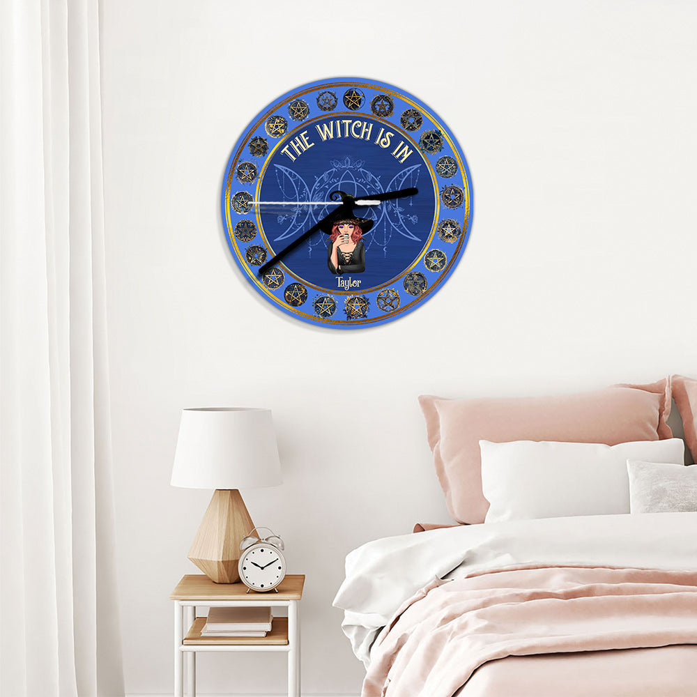 The Witch Is In - Personalized Witch Wall Clock
