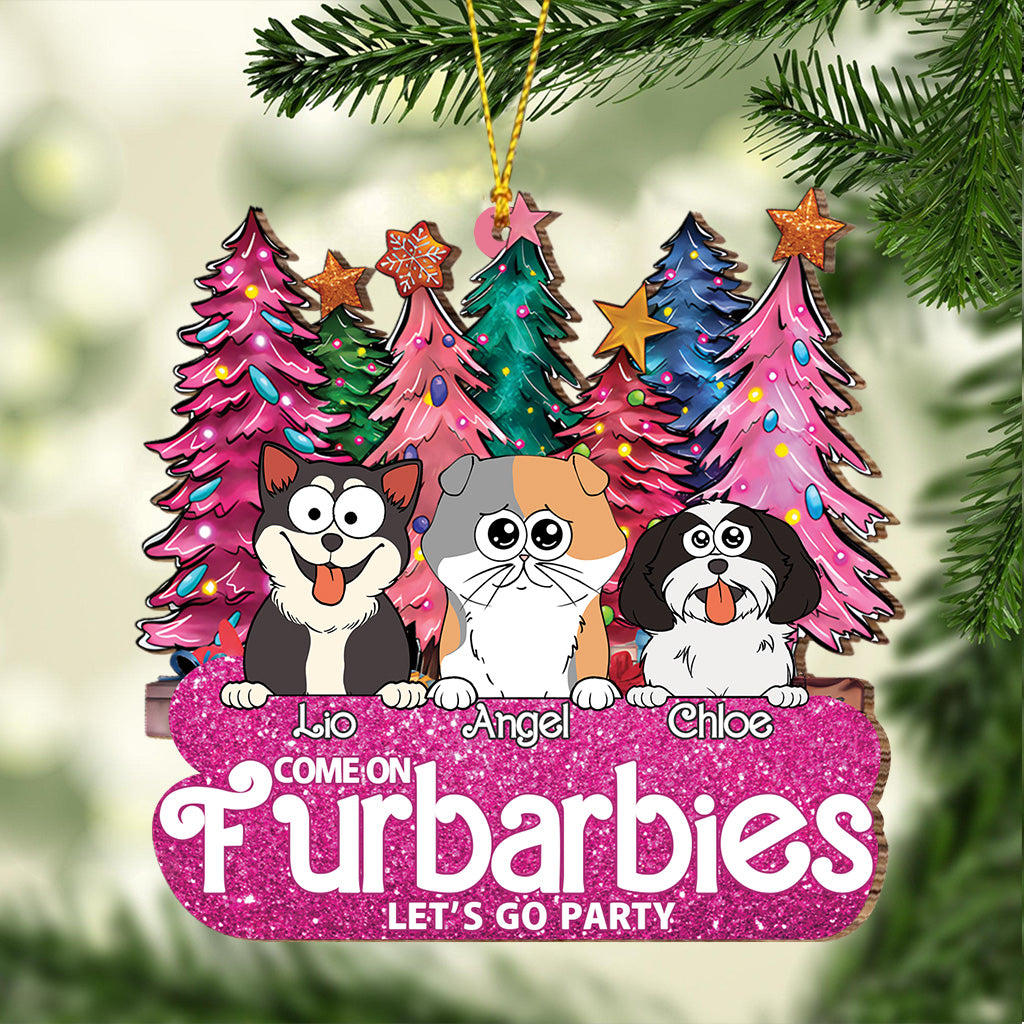 Auf geht's, Fellbären, lasst uns feiern! - Geschenk für Katzenliebhaber - Personalisierter Weihnachtsschmuck