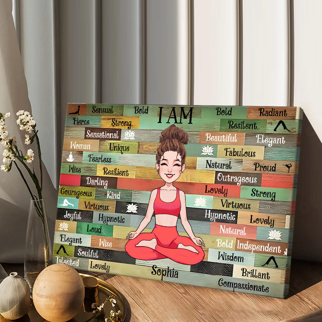 Ich bin – Personalisierte Yoga-Leinwand und Poster