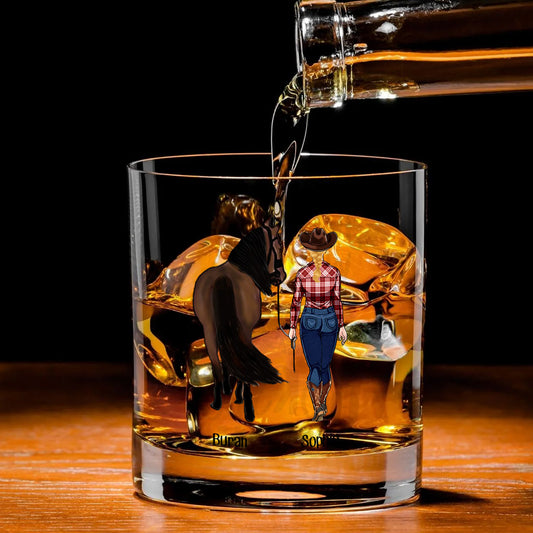 Just A Girl Who Loves Horses - Personalized Horse Rock Glass