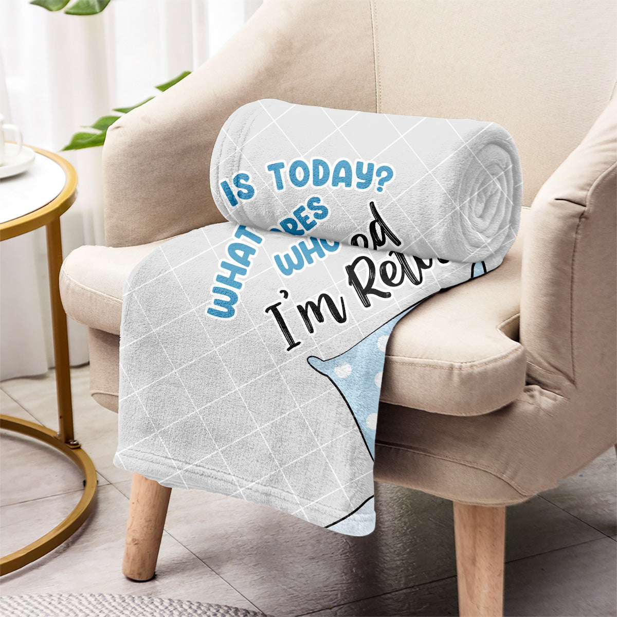 Welcher Tag ist heute? - Personalisierte Decke für Rentner