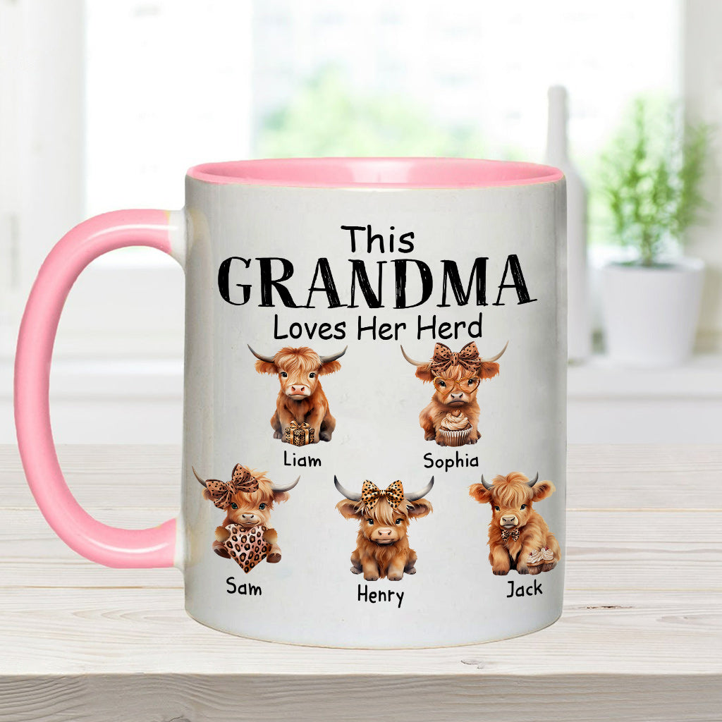 Oma/Nana/Mimi... liebt ihre Herde – personalisierte Tasse mit Oma-Akzent