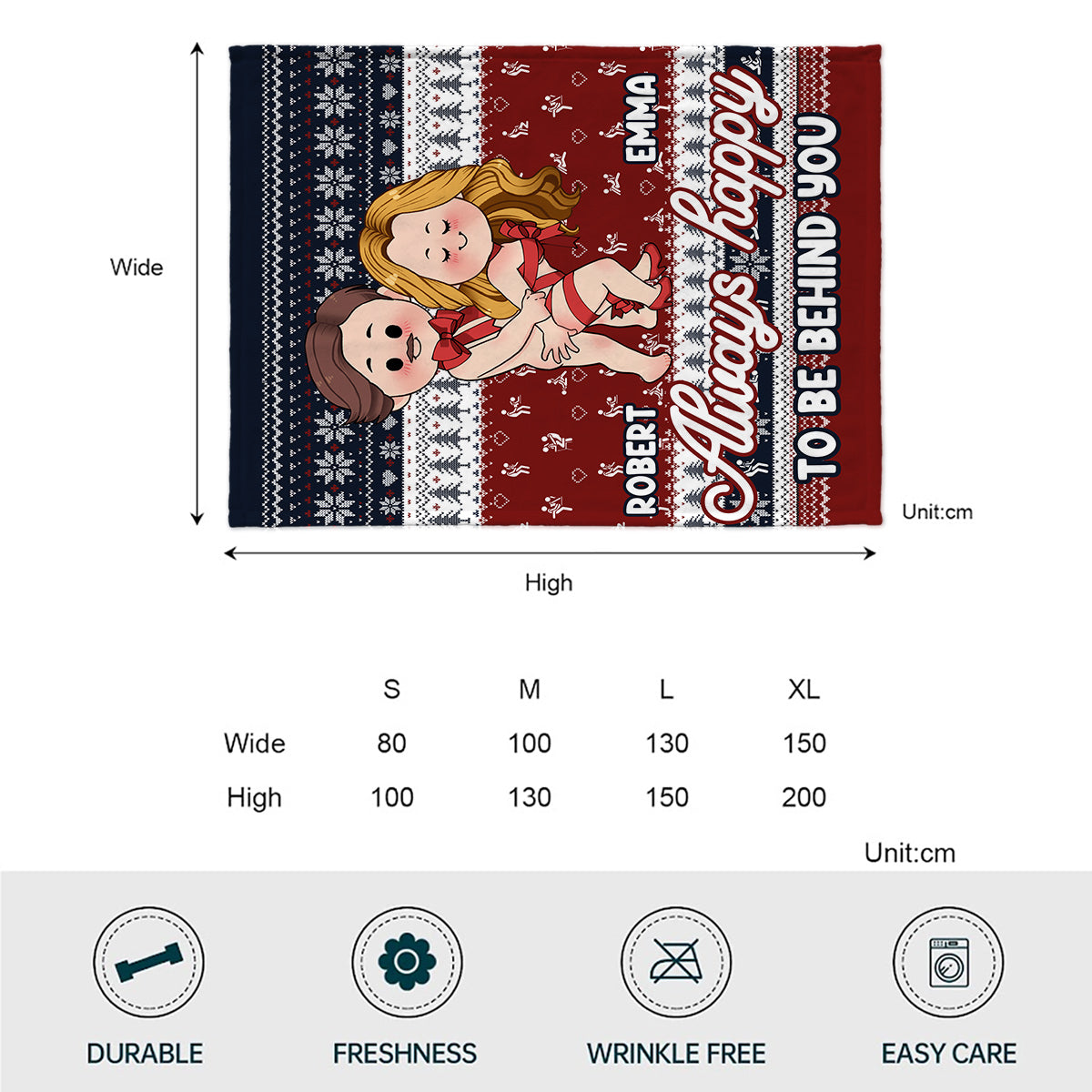 Immer gerne an deiner Seite – Personalisierte Partnerdecke