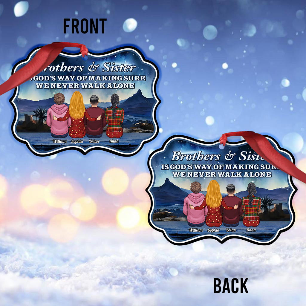 Geh niemals allein – Geschenk für Geschwister, Freunde – Personalisierter Schmuck