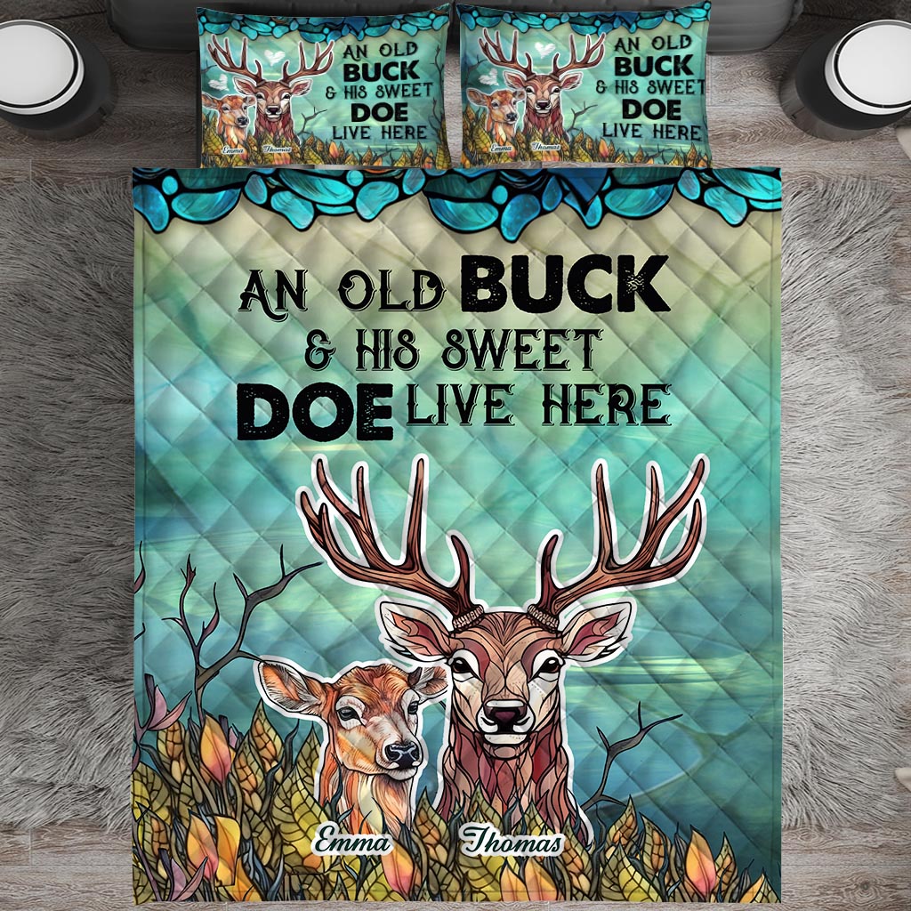 Hier wohnen – personalisiertes Jagd-Quilt-Set