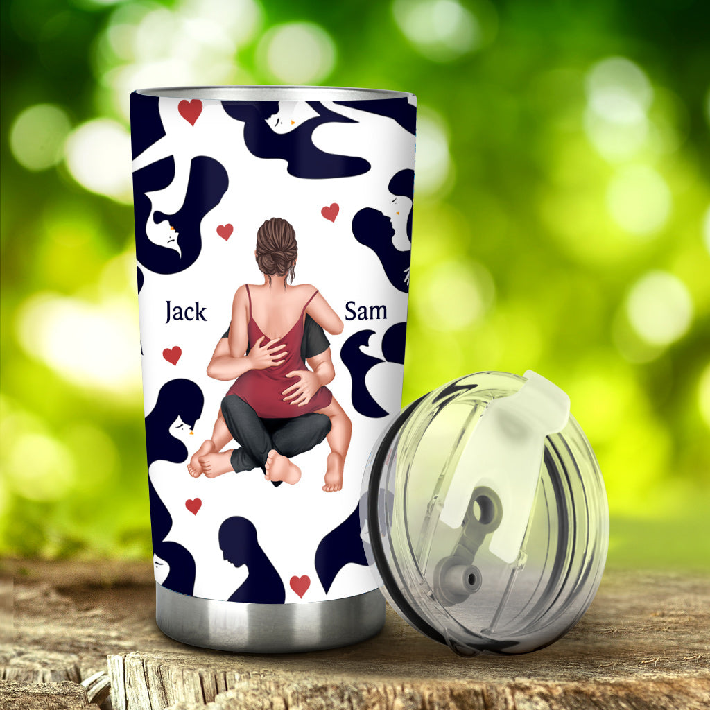 Ich liebe Lou einfach absolut und bedingungslos – personalisierter Pärchenbecher