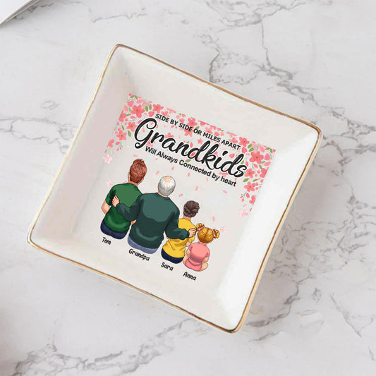 Side By Side - Gift for grandma, grandpa - Personalized Jewelry Dish