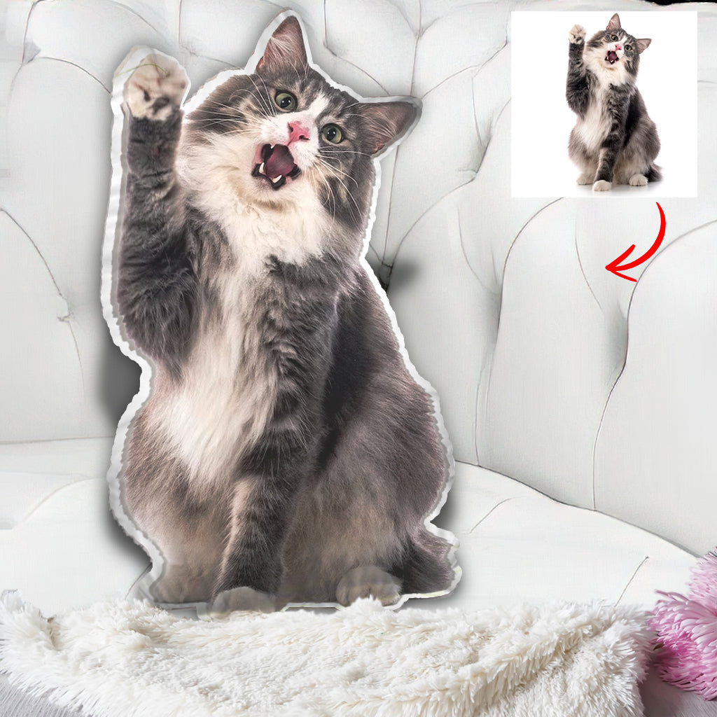 Custom Photo Humanoid - Personalized Cat Shaped Pillow