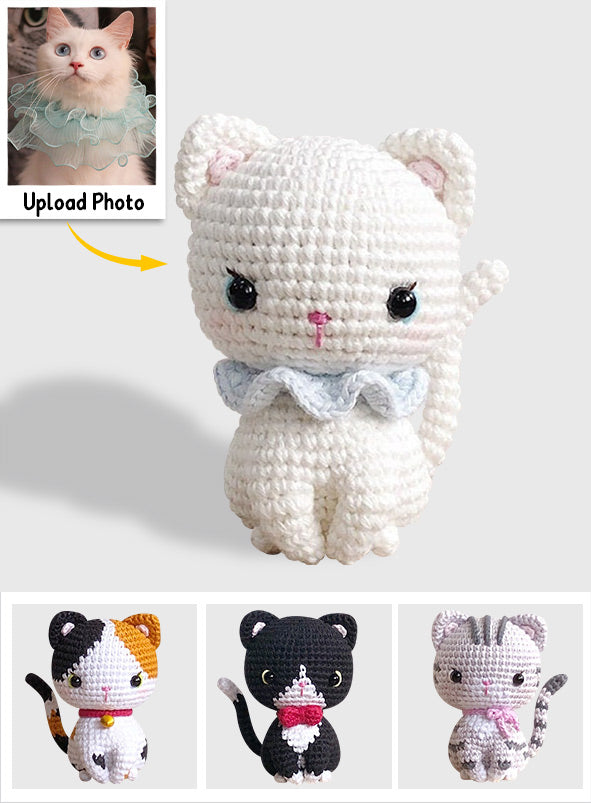 Gehäkelte Amigurumi-Katze – Geschenk für Katzenliebhaber – Personalisierte handgestrickte Puppe