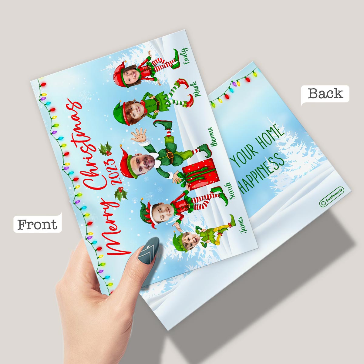 Frohe Weihnachten – Personalisierte Familiengrußkarte