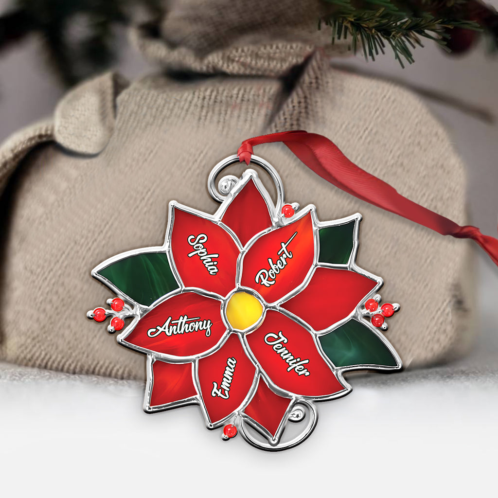 Weihnachtsblumen für die Familie – personalisierter Familienschmuck