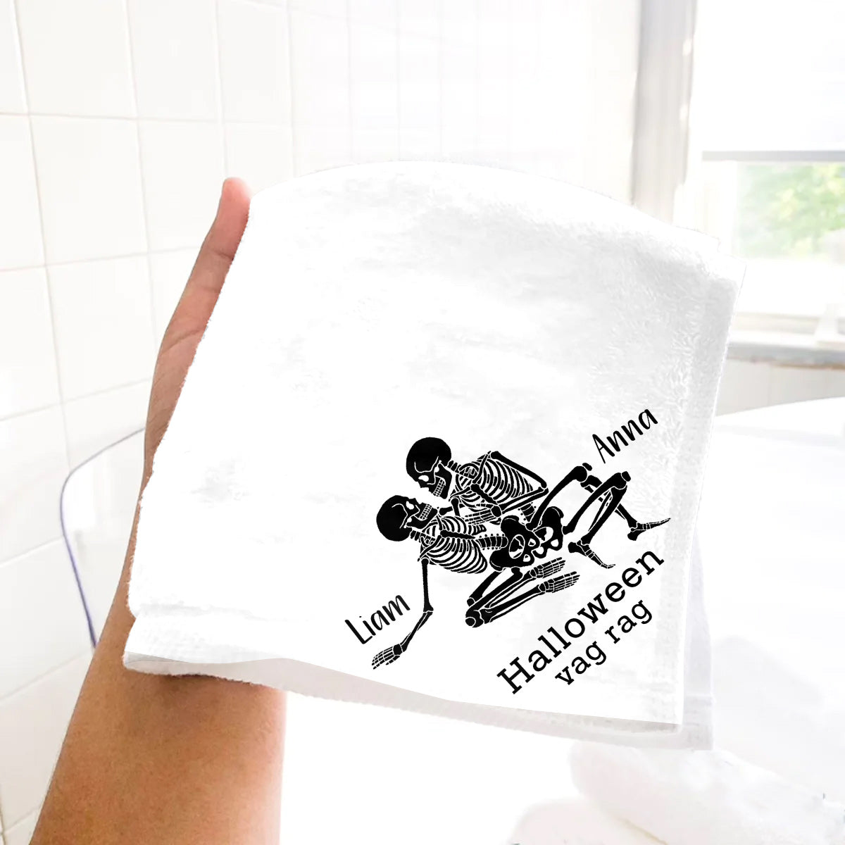 Halloween-Handtuch – Personalisiertes Handtuch für Paare