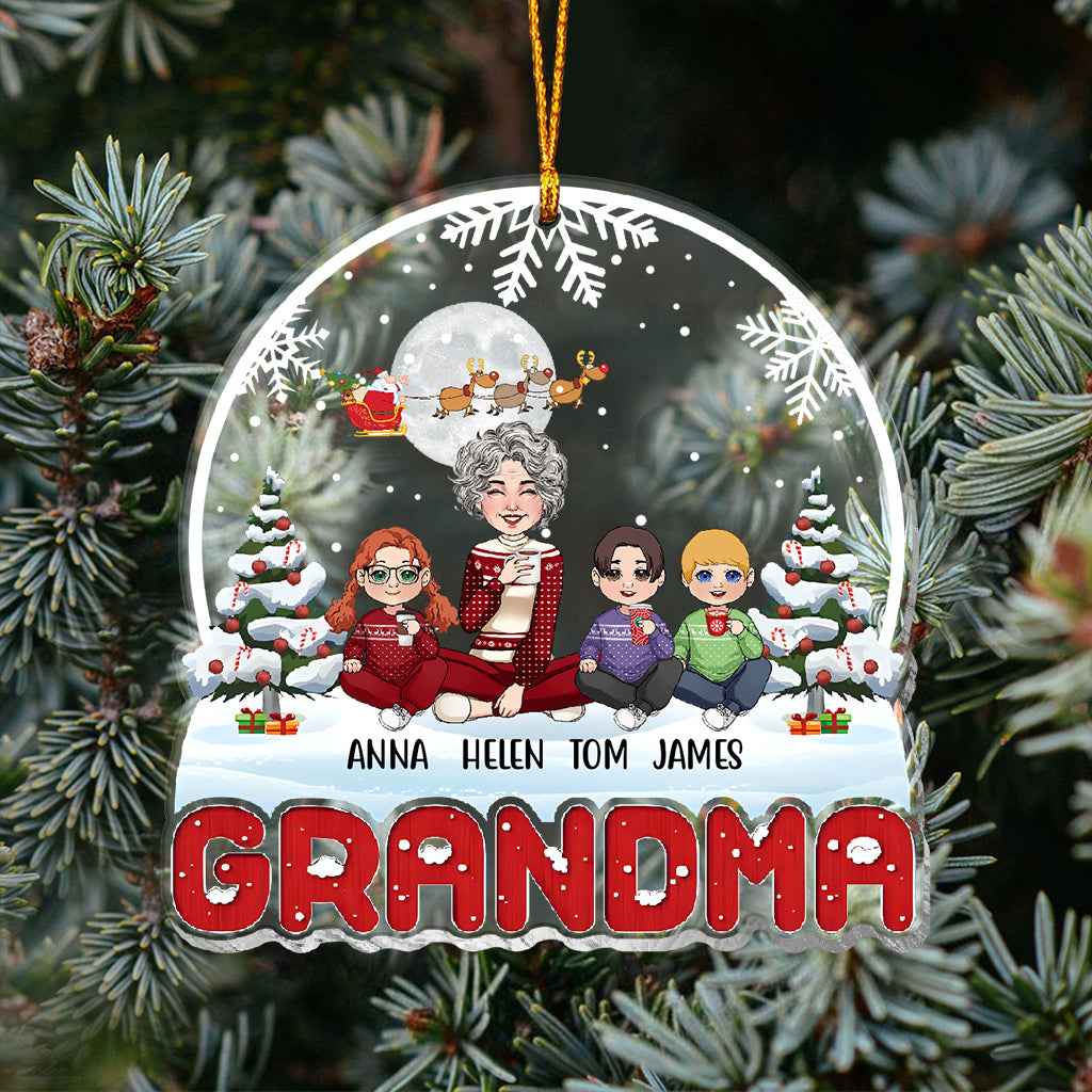 Frohe Weihnachten, Oma! – Personalisierter transparenter Oma-Weihnachtsschmuck