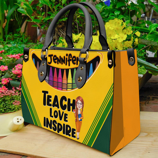 Positive Affirmationen Schmetterling - Personalisierte Schmetterlings-Lederhandtasche