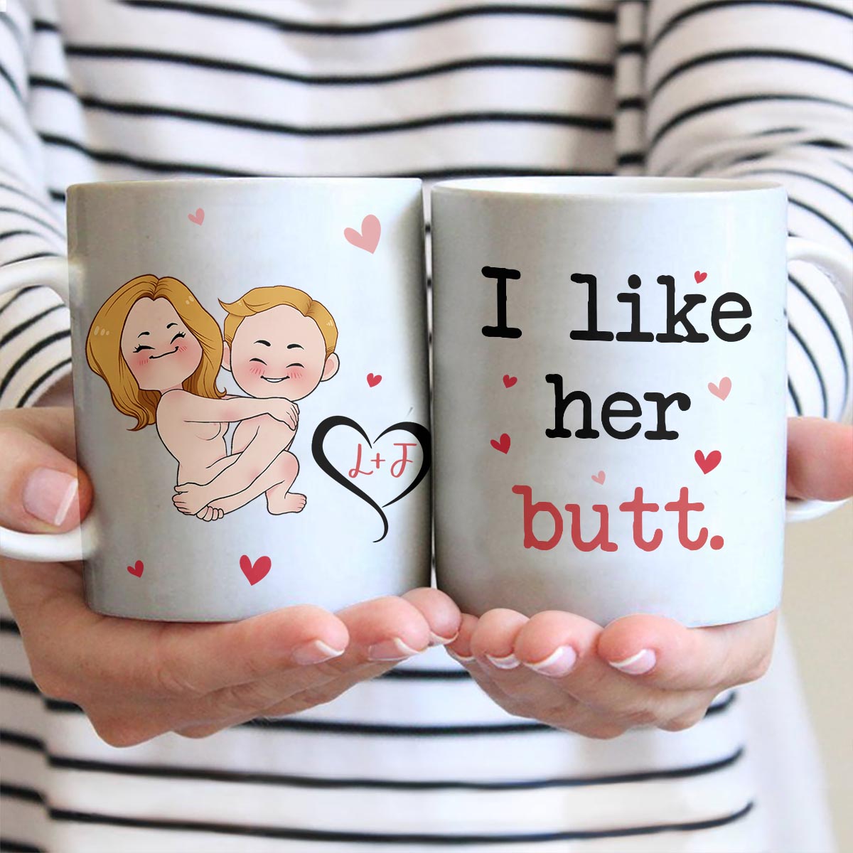 I Like His Beard I Like Her Butt - Personalized Couple Mug