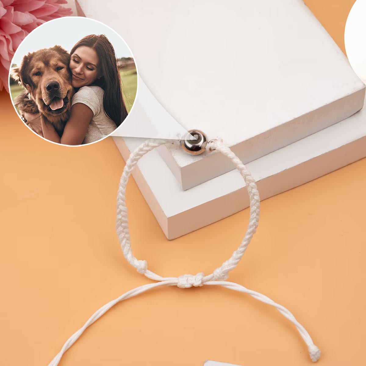 Diejenigen, die wir lieben, gehen nicht fort – Hund/Katze – Geschenk für Hundeliebhaber, Trauernde nach einem Hunde- oder Katzenverlust – Personalisiertes Projektionsarmband