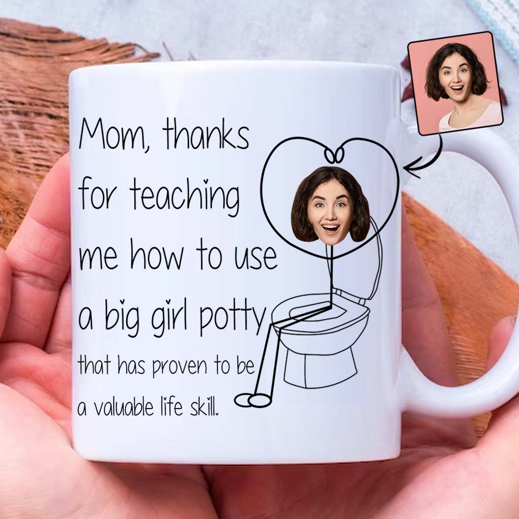 Danke, dass du mir das Töpfchen beigebracht hast – personalisierte Mutter-Tasse