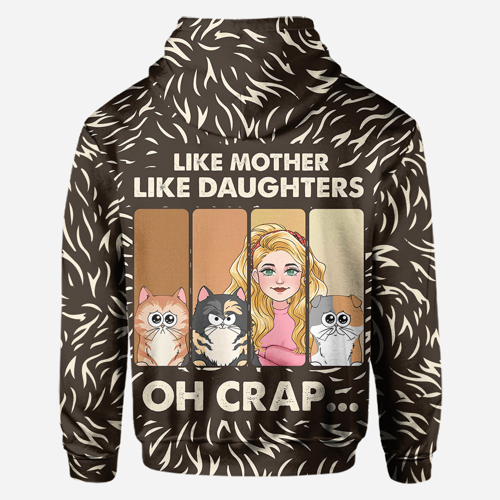 Like Mother Father Like Daughter Son Cats Dogs Pet Lover - Personalized Cat All Over Shirt