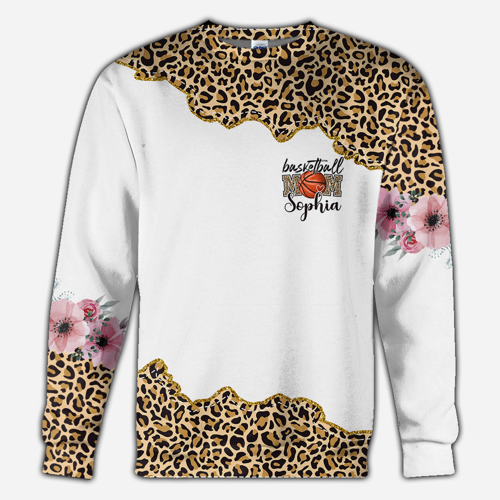 Basketball Mom Leopard - Personalized Basketball All Over Shirt