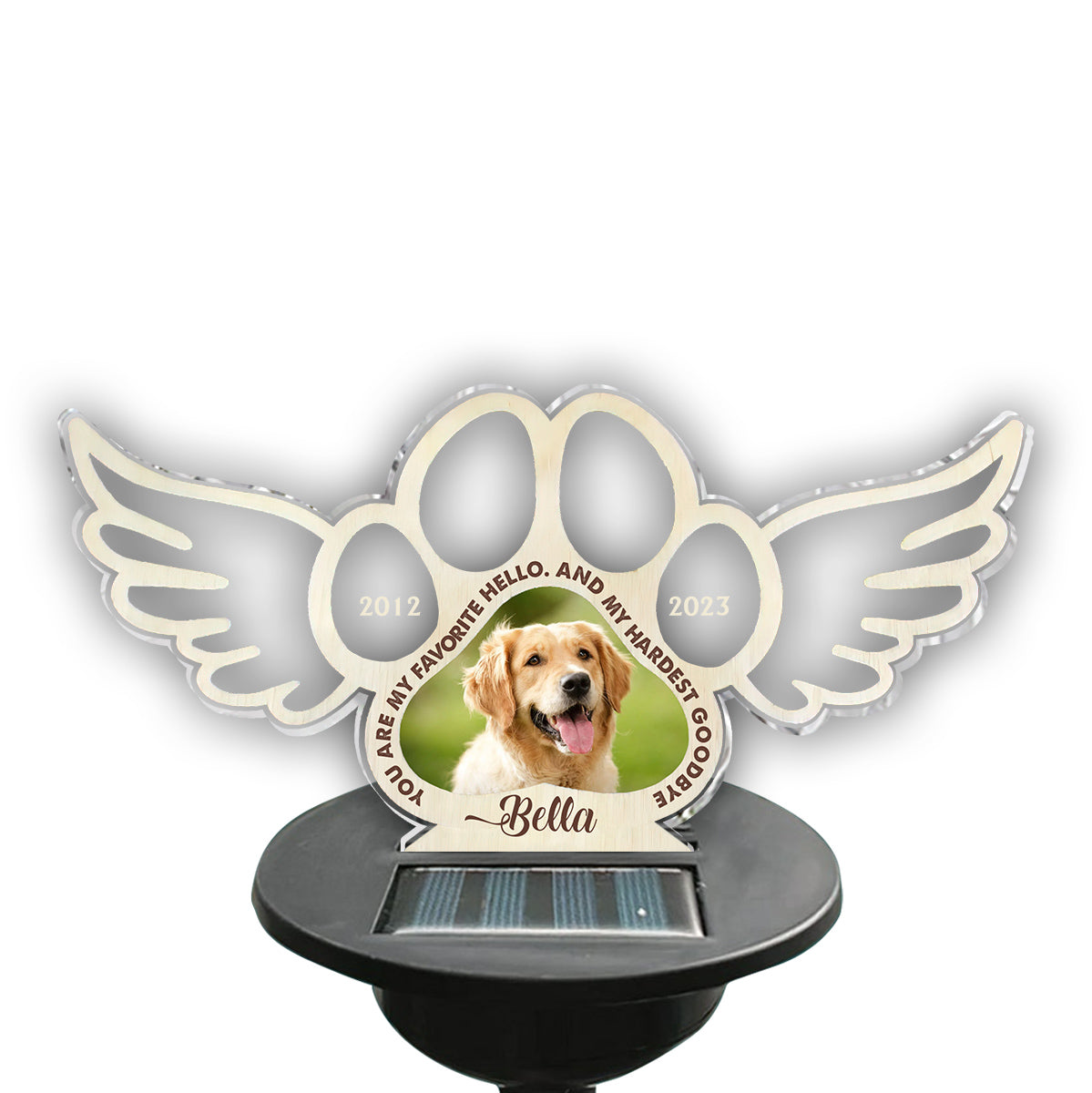 Beste Freunde werden nie vergessen – Personalisierte Solar-Gartenleuchte für Hunde