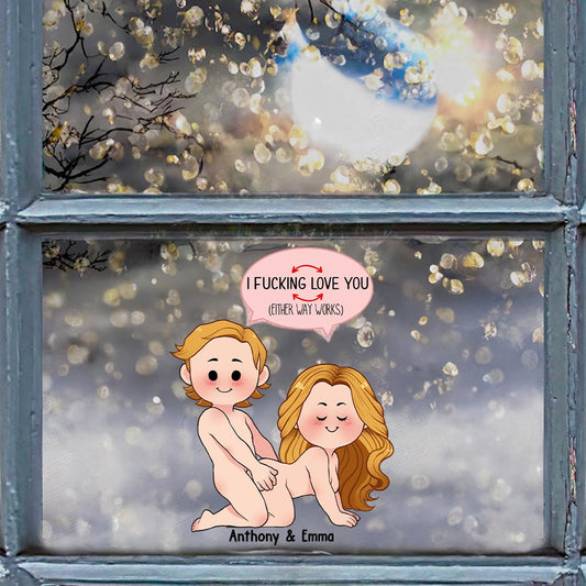 Ich liebe dich – Personalisierter Aufkleber für Paare (gestanzt)