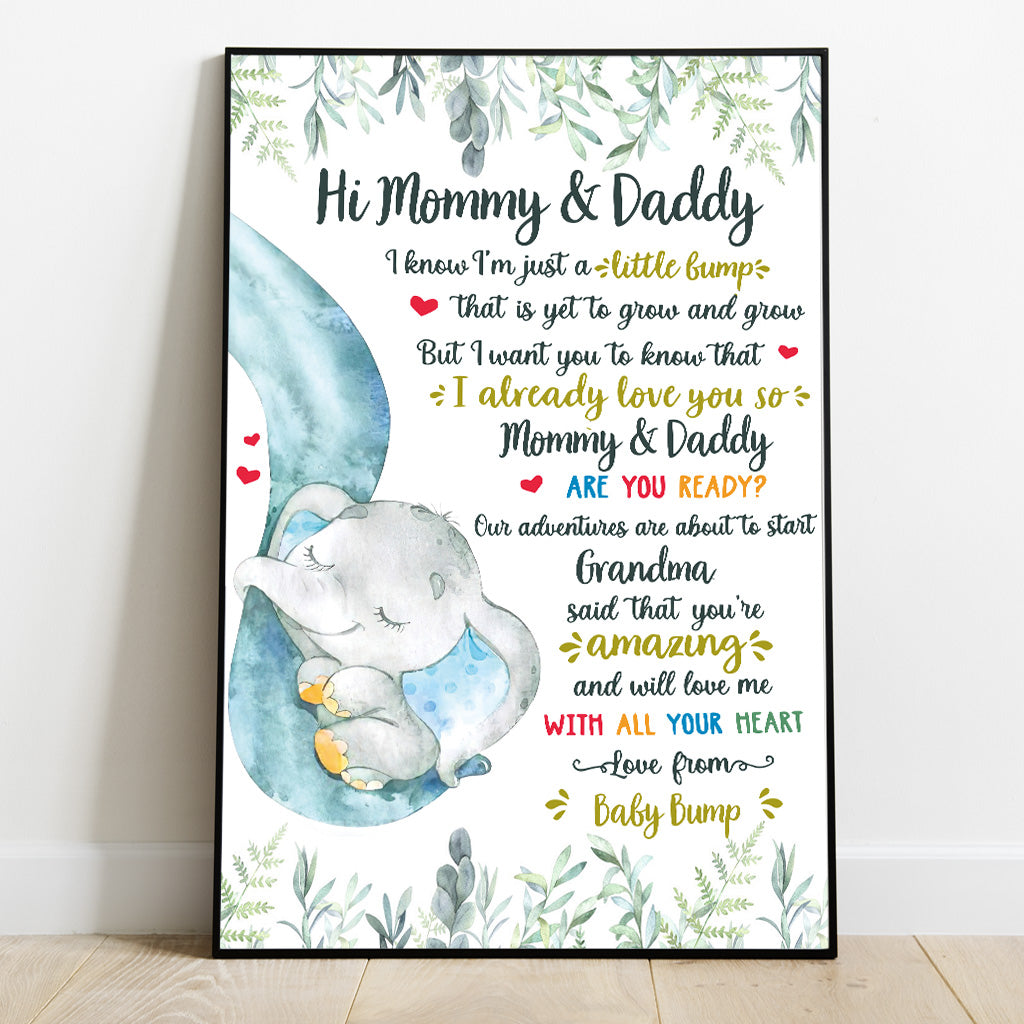 Liebe aus dem Babybauch – Personalisierte Leinwand und Poster für Mütter
